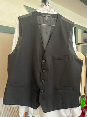 INC International Concepts Black Men's Tailored Dress Vest